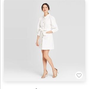 White button up dress